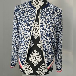 CathKidston Floral Blue and White Women's Jacket Sz XS